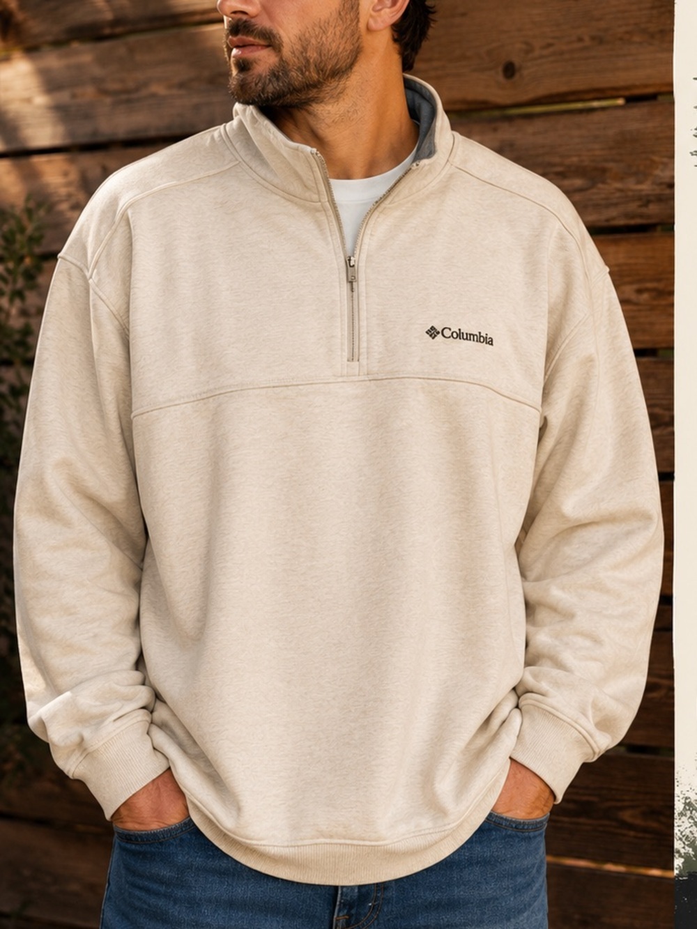 Columbia Beige Half-Zip Pullover XXL